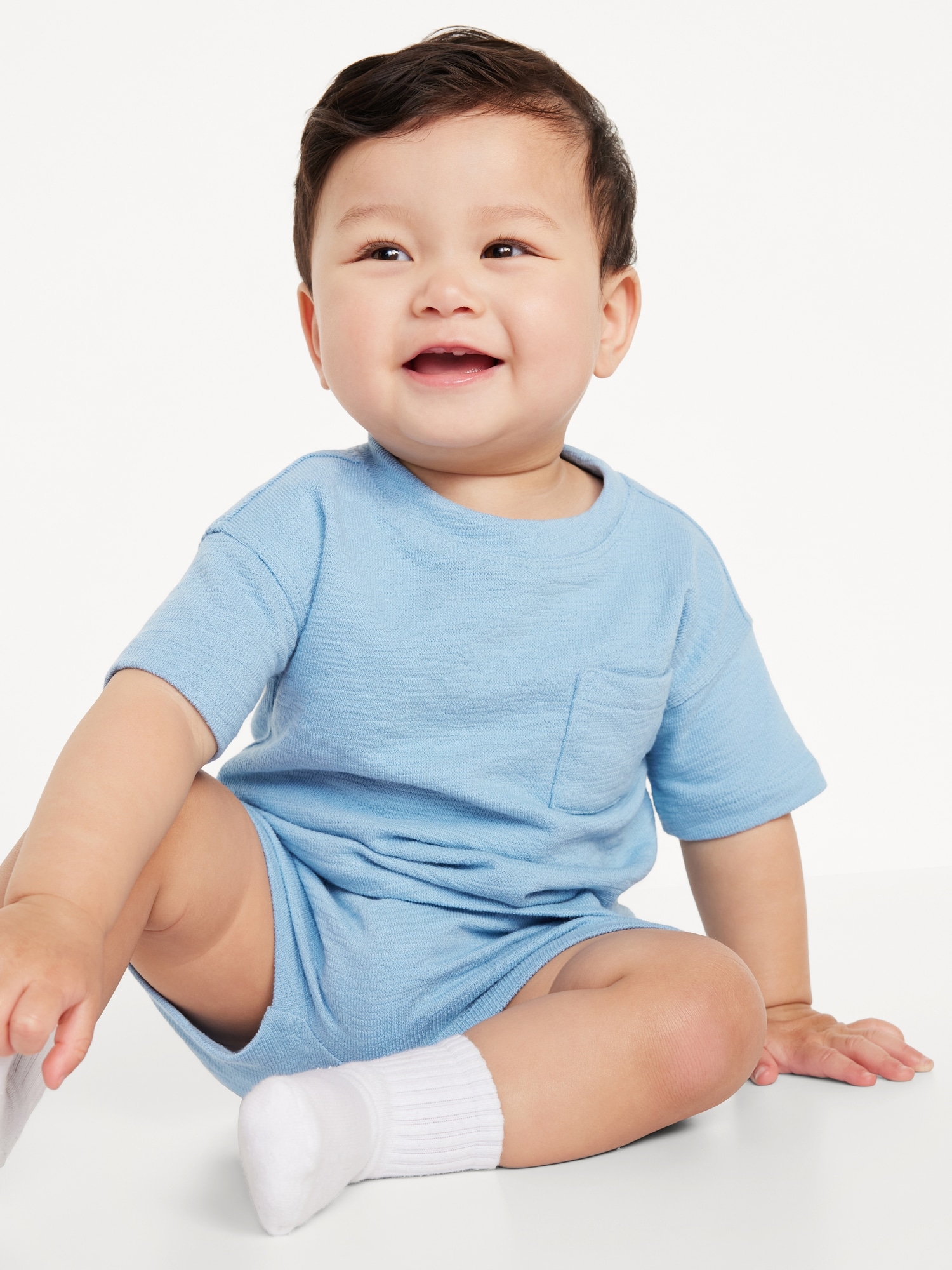 Unisex Short-Sleeve Pocket T-Shirt and Shorts Set for Baby