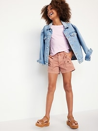 View large product image 3 of 5. Cargo-Pocket Twill Shorts for Girls