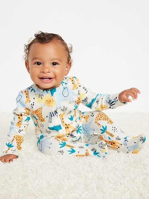 Sleep & Play 2-Way-Zip Footed One-Piece for Baby | Old Navy