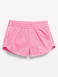 View large product image 4 of 4. High-Waisted Mesh Performance Shorts for Girls