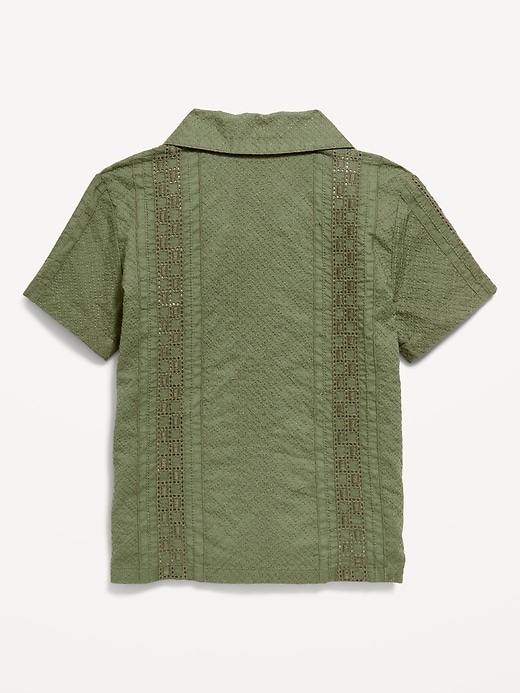 View large product image 2 of 2. Short-Sleeve Textured Camp Shirt for Toddler Boys