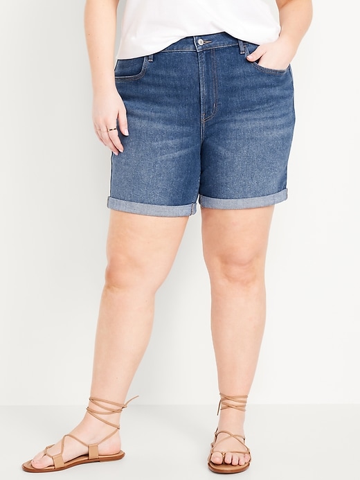 Image number 7 showing, High-Waisted Wow Jean Shorts -- 7-inch inseam