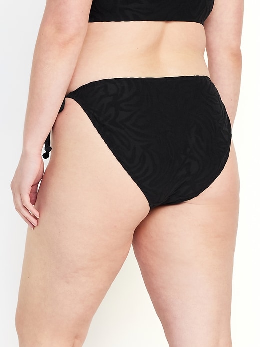 Image number 6 showing, Mid-Rise Textured String Bikini Swim Bottoms