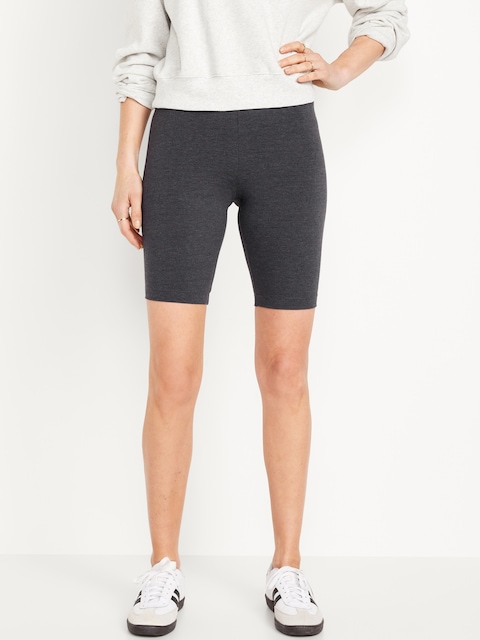 High-Waisted Biker Shorts -- 10-inch inseam