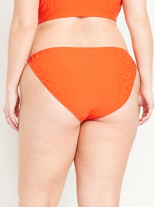Image number 8 showing, Mid-Rise Textured String Bikini Swim Bottoms