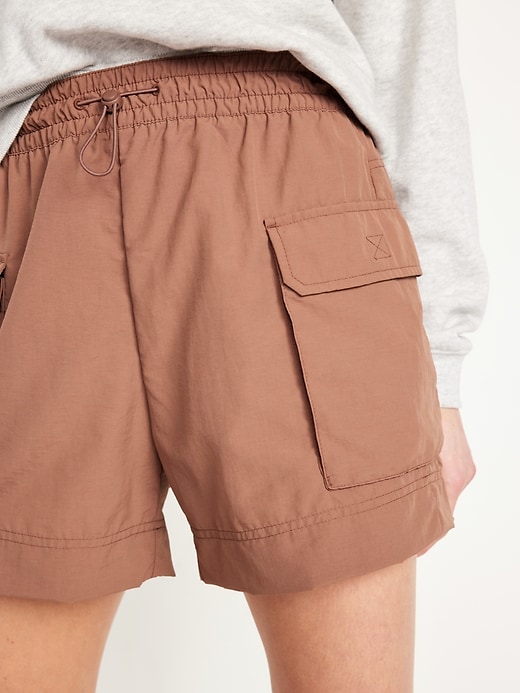 Image number 4 showing, High-Waisted Cargo Utility Shorts -- 5-inch inseam