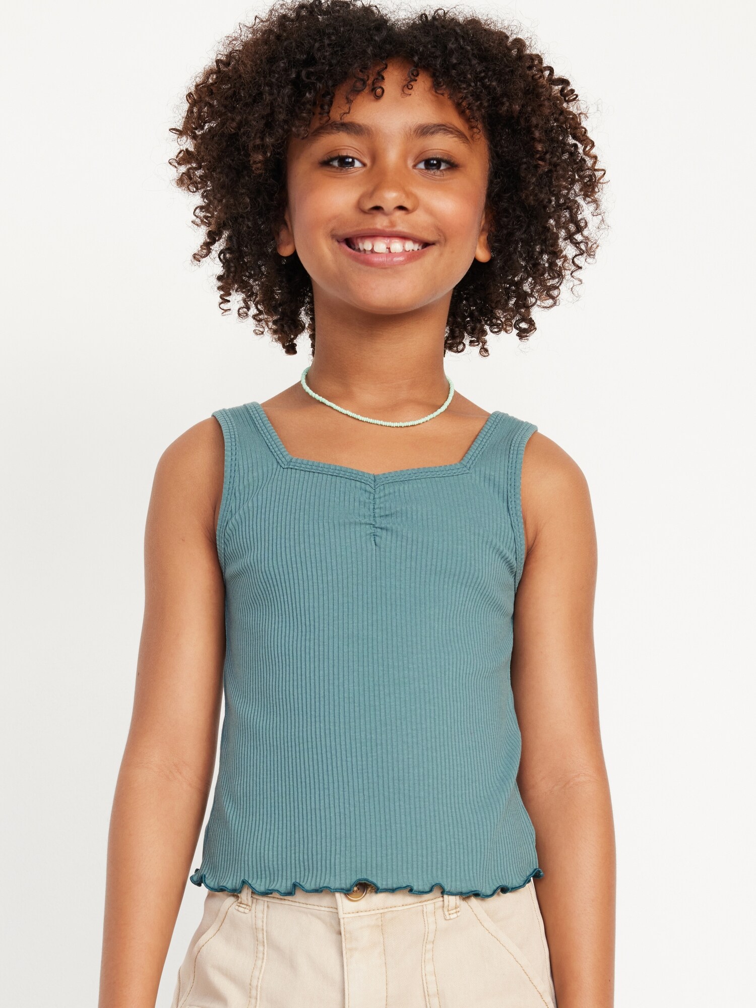 Fitted Sweetheart Neck Tank Top For Girls Old Navy