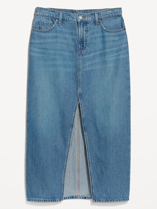 Image number 4 showing, Mid-Rise Jean Maxi Skirt