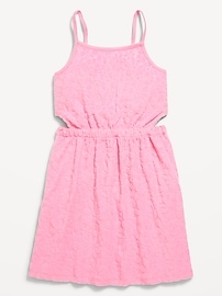 View large product image 3 of 4. Sleeveless Loop-Terry Side-Cutout Dress for Girls
