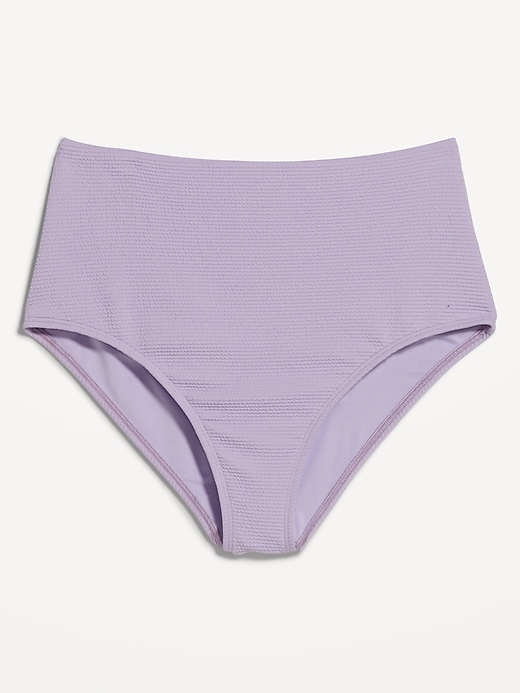 Image number 3 showing, High-Waisted French-Cut Puckered Bikini Swim Bottoms