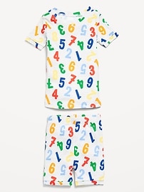View large product image 3 of 3. Unisex Snug-Fit Printed Pajama Shorts Set for Toddler & Baby