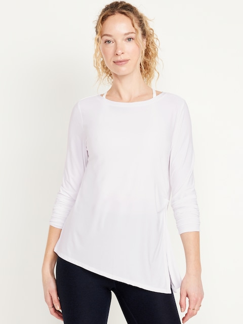 CloudMotion Side-Tie Tunic - Magnolia White