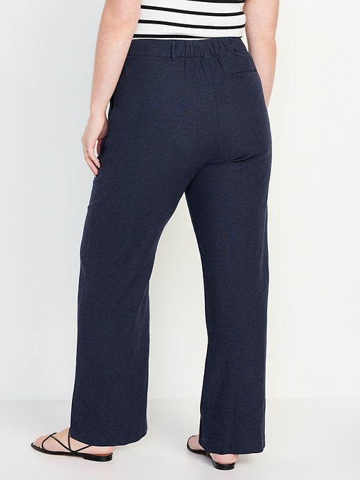 Image number 6 showing, Extra High-Waisted Linen-Blend Wide-Leg Taylor Pants