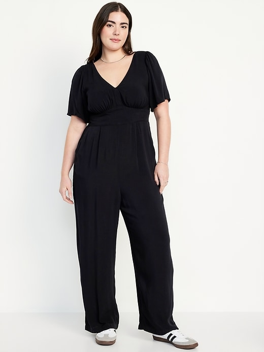 Image number 4 showing, Waist-Defined Puff-Sleeve Jumpsuit