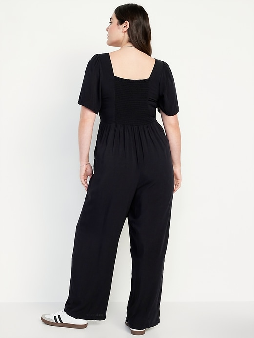 Image number 5 showing, Waist-Defined Puff-Sleeve Jumpsuit