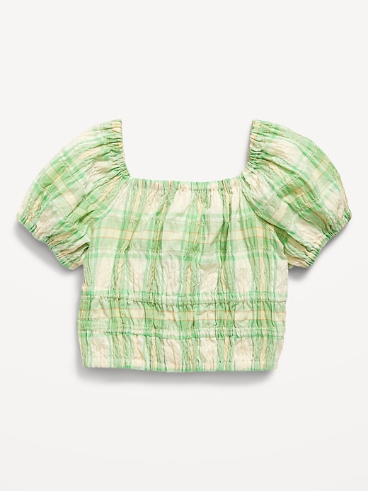 View large product image 2 of 3. Puff-Sleeve Smocked Top for Girls