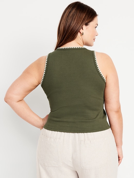 Image number 8 showing, High-Neck Crop Tank Top