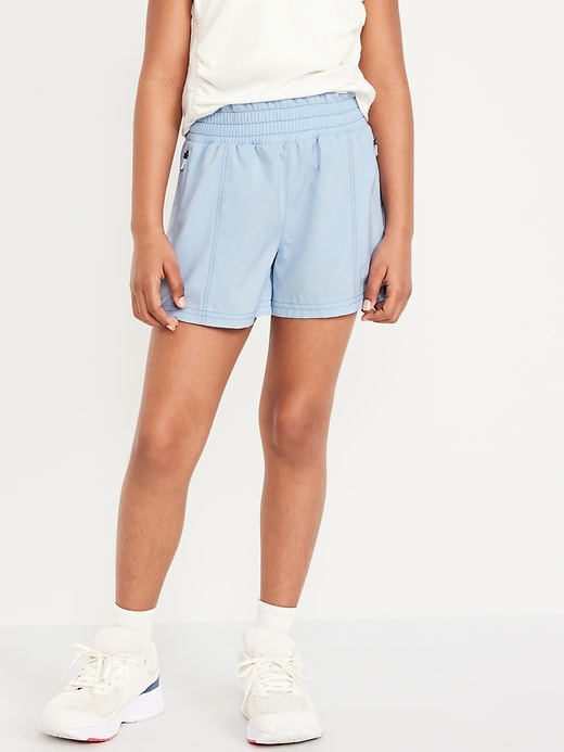View large product image 1 of 4. High-Waisted StretchTech Zip-Pocket Shorts for Girls