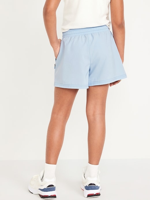 View large product image 2 of 4. High-Waisted StretchTech Zip-Pocket Shorts for Girls