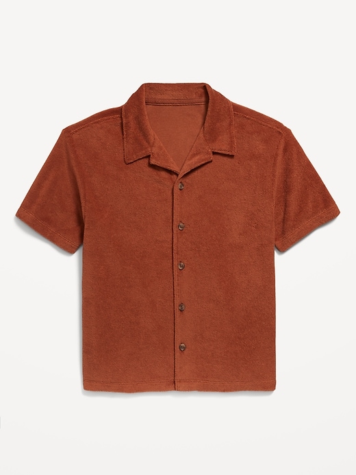 View large product image 2 of 3. Short-Sleeve Loop-Terry Camp Shirt  for Boys