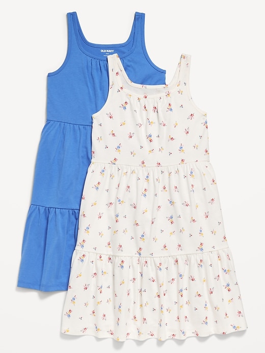 View large product image 1 of 2. Sleeveless Tiered Swing Dress 2-Pack for Girls