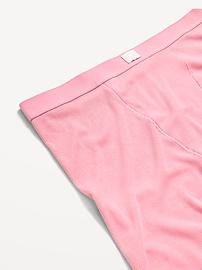 View large product image 3 of 8. High-Waisted Rib-Knit Boyshort Boxer Briefs -- 3-inch inseam