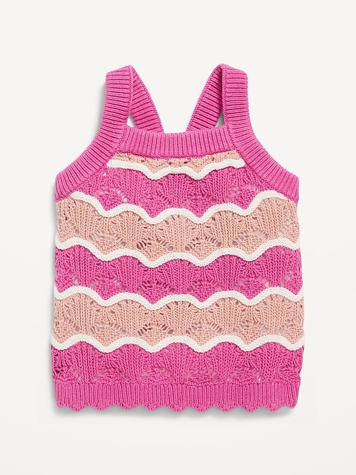 View large product image 1 of 2. Crochet-Knit Cami Sweater for Toddler Girls
