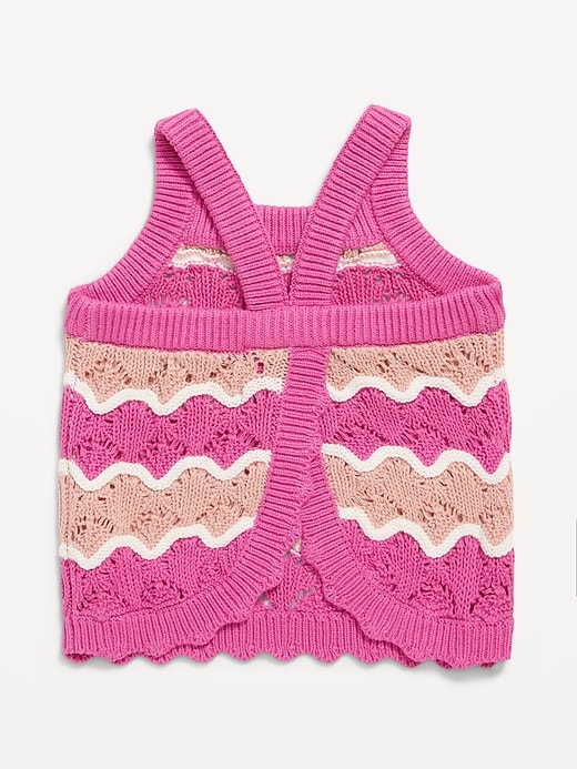 View large product image 2 of 2. Crochet-Knit Cami Sweater for Toddler Girls