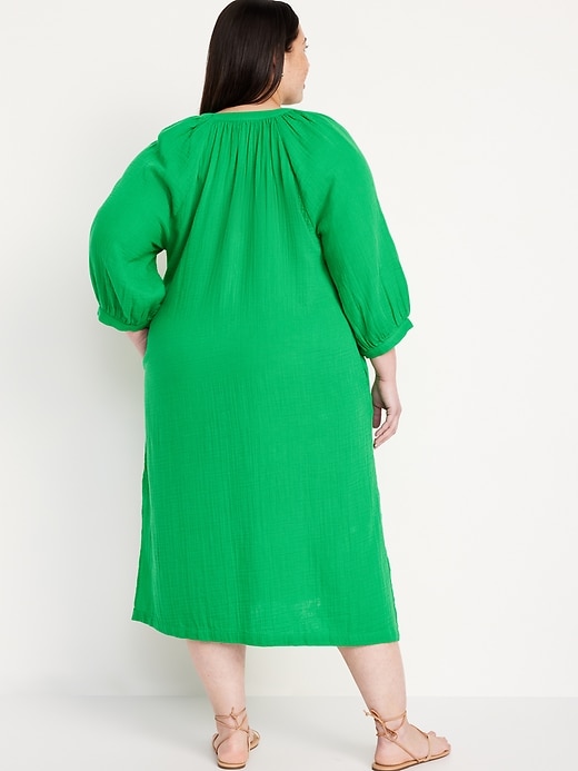 Image number 7 showing, Crinkle Gauze Midi Dress