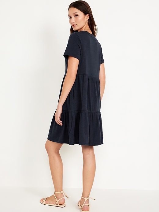 Image number 2 showing, Tiered Mini Swing Dress