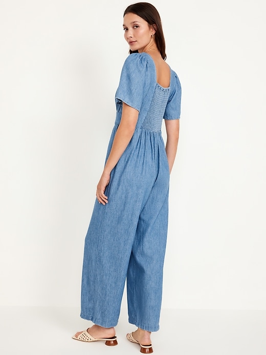Image number 2 showing, Waist-Defined Puff-Sleeve Jumpsuit
