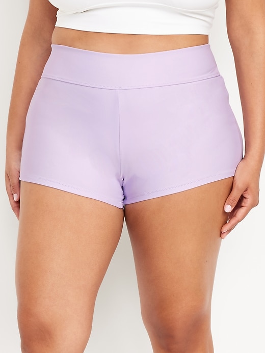 Image number 7 showing, High-Waisted Swim Shorts -- 2-inch inseam
