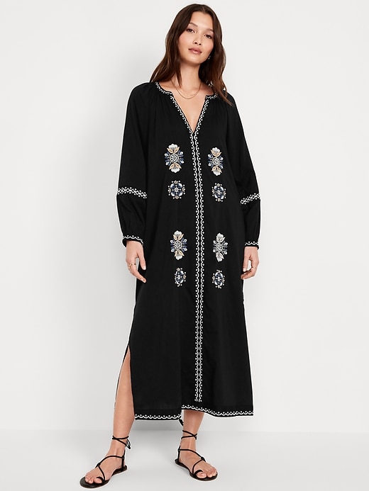Image number 1 showing, Embroidered Maxi Dress