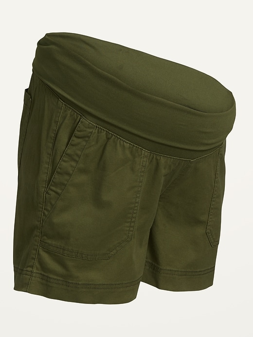 Image number 7 showing, Maternity Rollover-Waist OGC Chino Shorts -- 5-inch inseam