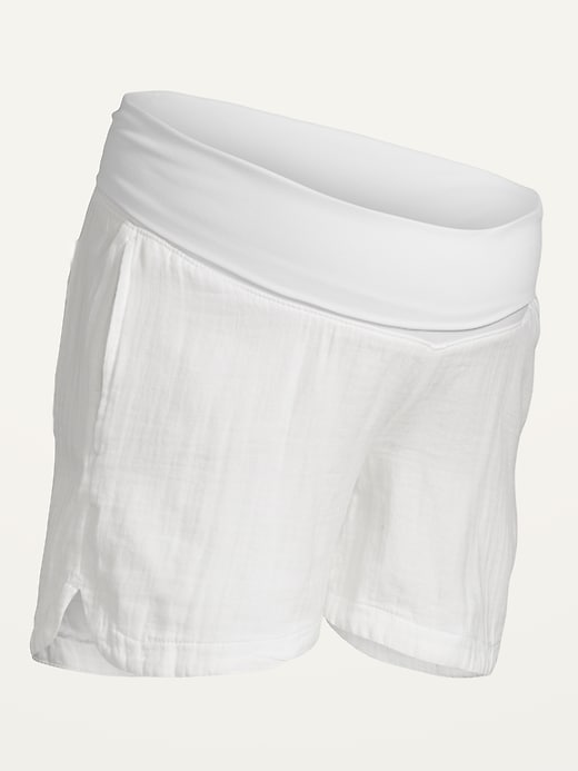 Image number 3 showing, Maternity Foldover-Waist Shorts -- 3-inch inseam