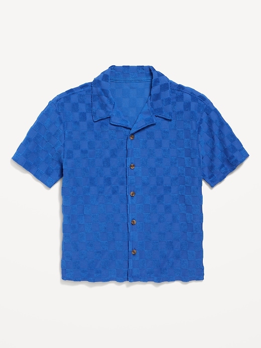 View large product image 2 of 3. Short-Sleeve Loop-Terry Camp Shirt  for Boys