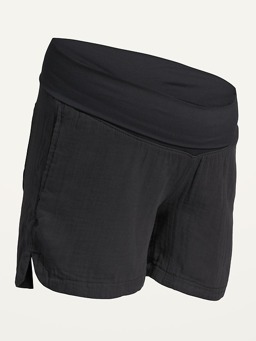 Image number 4 showing, Maternity Foldover-Waist Shorts -- 3-inch inseam