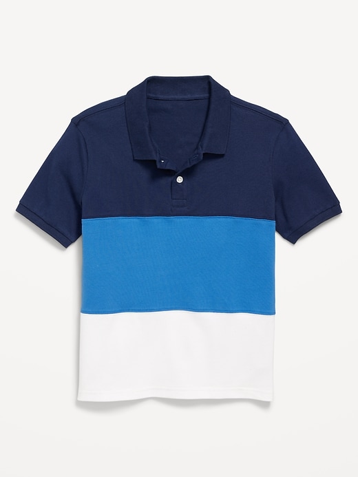 View large product image 2 of 3. Short-Sleeve Color-Block Pique Polo Shirt for Boys