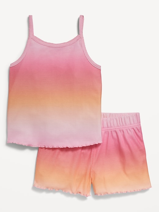 View large product image 2 of 3. Printed Rib-Knit Pajama Tank and Shorts Set for Girls