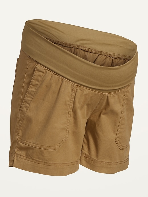 Image number 7 showing, Maternity Rollover-Waist OGC Chino Shorts -- 5-inch inseam