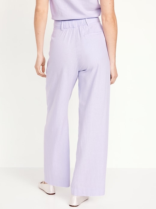 Image number 2 showing, Extra High-Waisted Linen-Blend Wide-Leg Taylor Pants