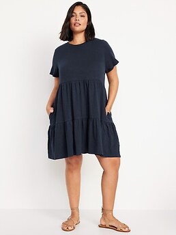 Tiered Mini Swing Dress | Old Navy