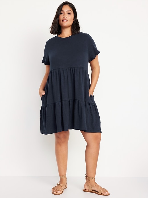 Image number 6 showing, Tiered Mini Swing Dress