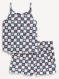 View large product image 3 of 4. Printed Rib-Knit Pajama Tank and Shorts Set for Girls
