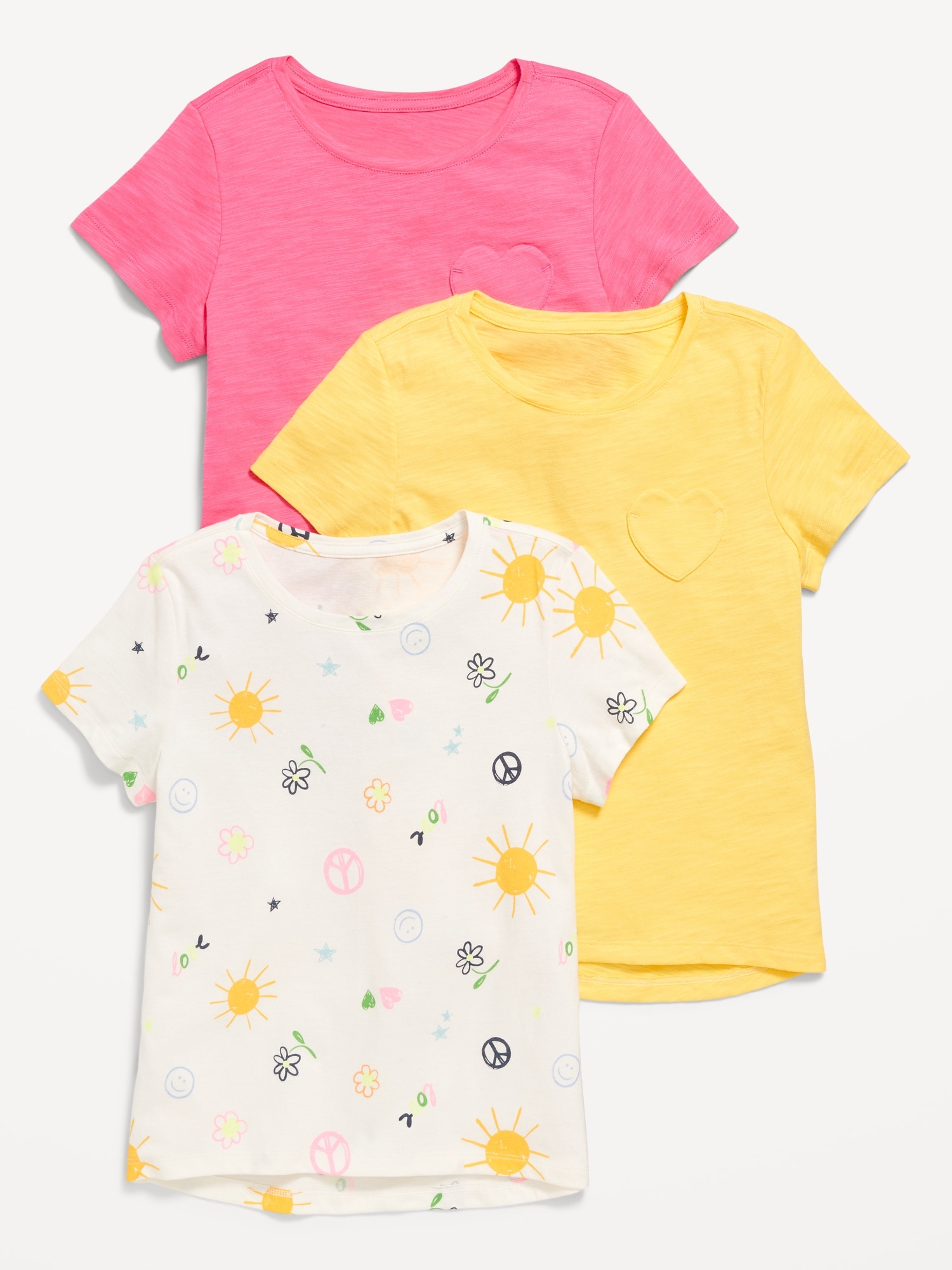 Softest Short-Sleeve T-Shirt Variety 3-Pack for Girls