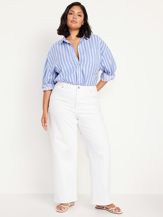 Image number 7 showing, Extra High-Waisted Wide-Leg Crop Jeans