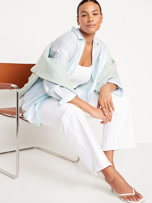 Image number 3 showing, Oversized Button-Down Boyfriend Shirt