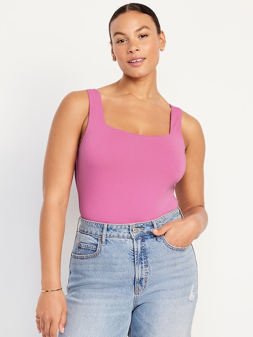 Image number 5 showing, Square-Neck Tank Top Bodysuit