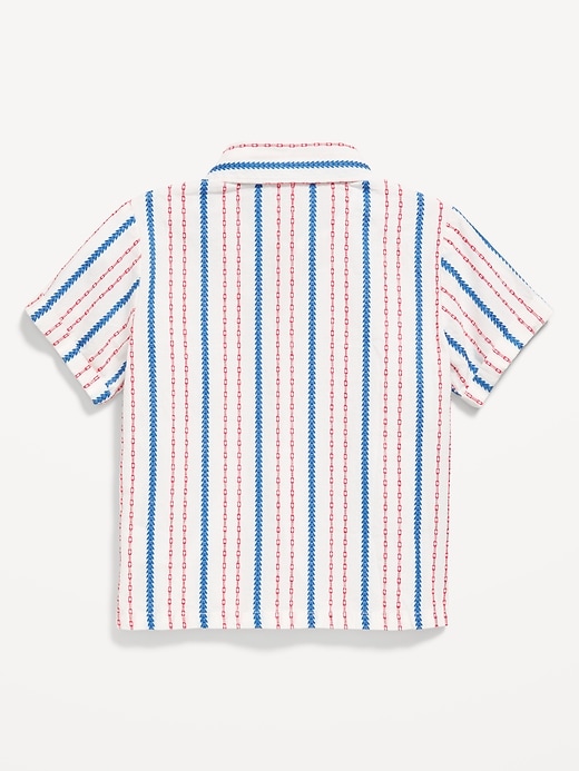 View large product image 2 of 2. Printed Textured Pocket Shirt for Toddler Boys