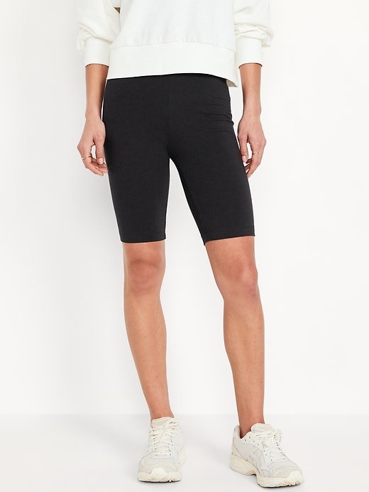 Image number 1 showing, High-Waisted Biker Shorts -- 10-inch inseam
